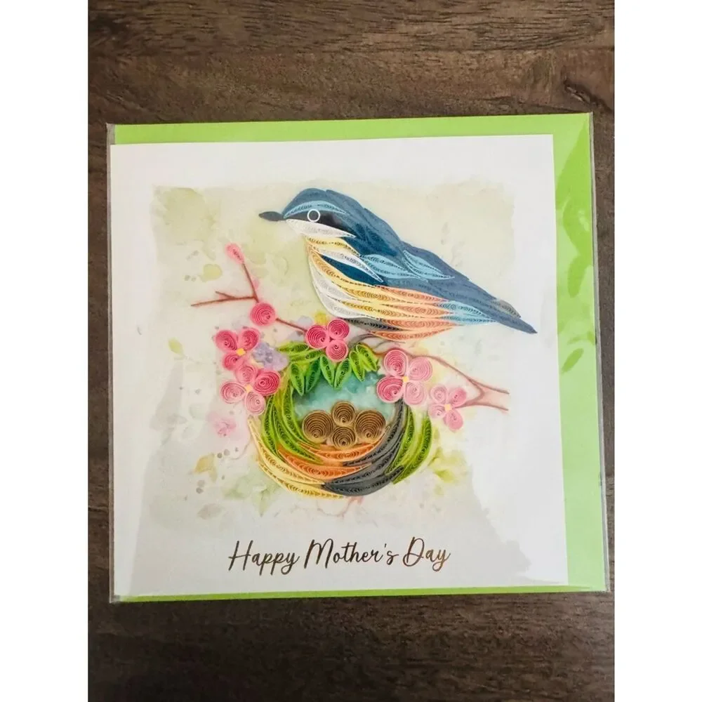 Mother’s Day Bird Nest Quill Art Quilling Card